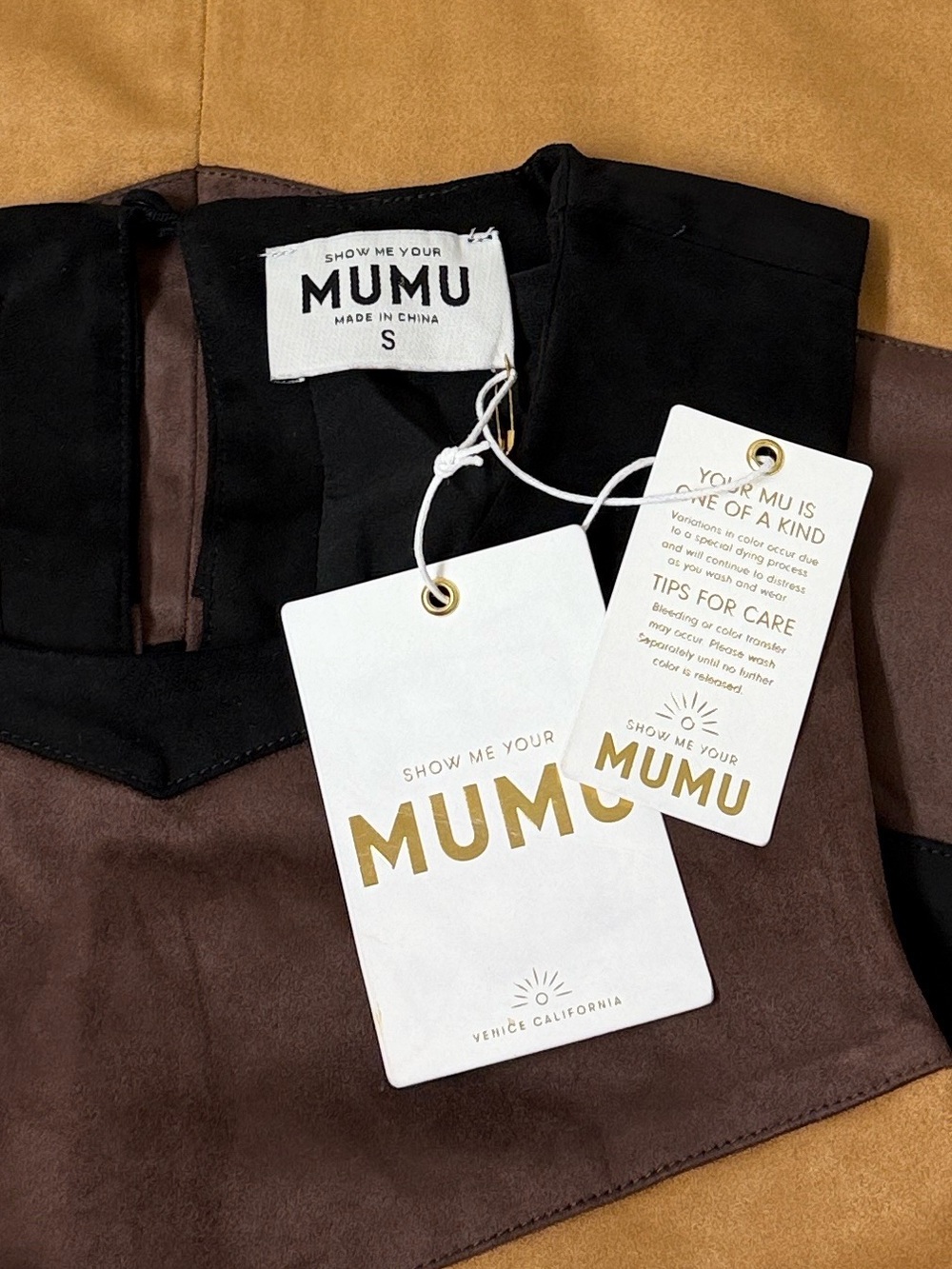 Show Me Your Mumu Faux Suede Chevron Mod Mini Dress - Picture 4 of 9